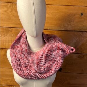 Modena Women’s Pink Knit Infinity Scarf warm winter‎ crochet Wrap Cowl Neck